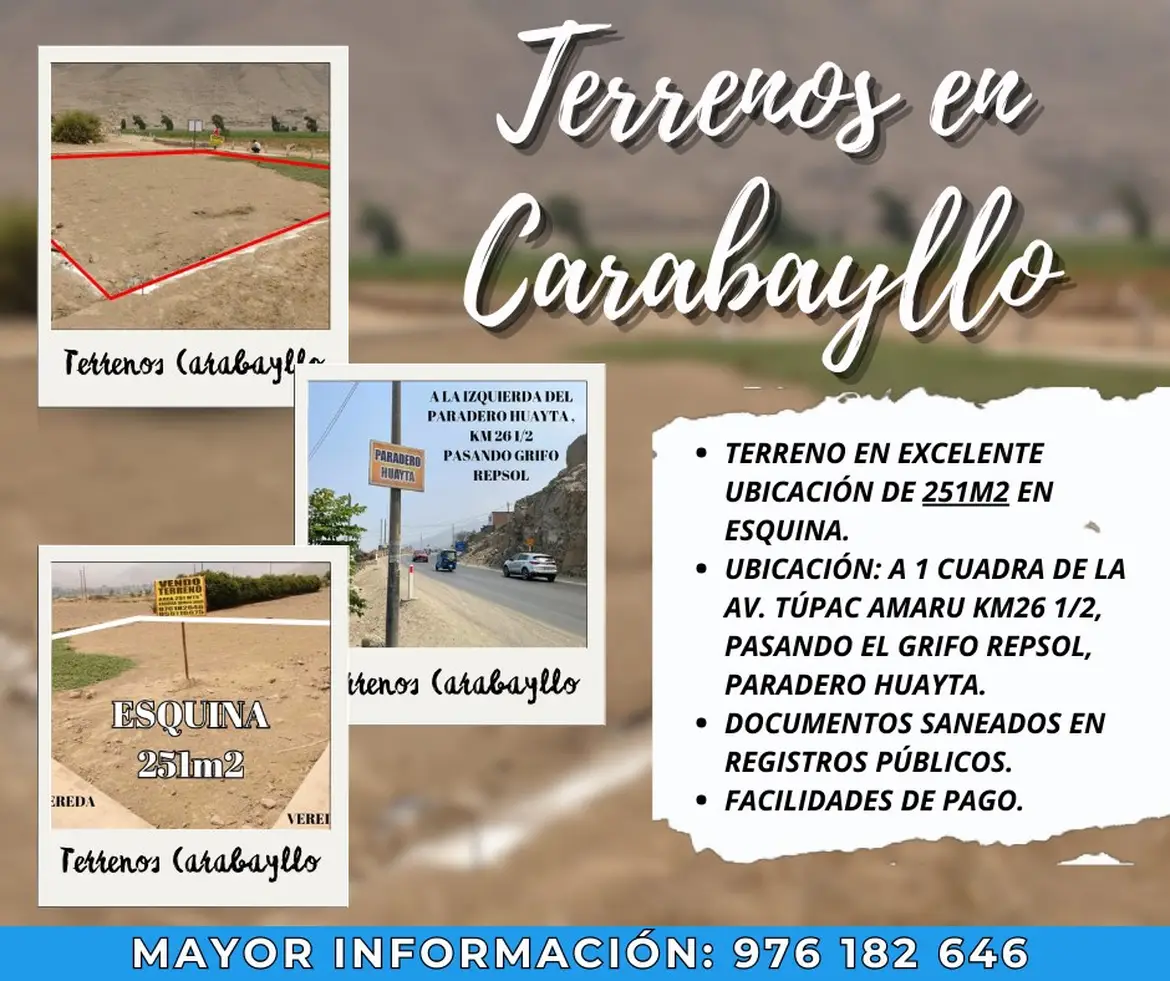 Terreno de , Lima · Venta Terreno  en Carabayllo