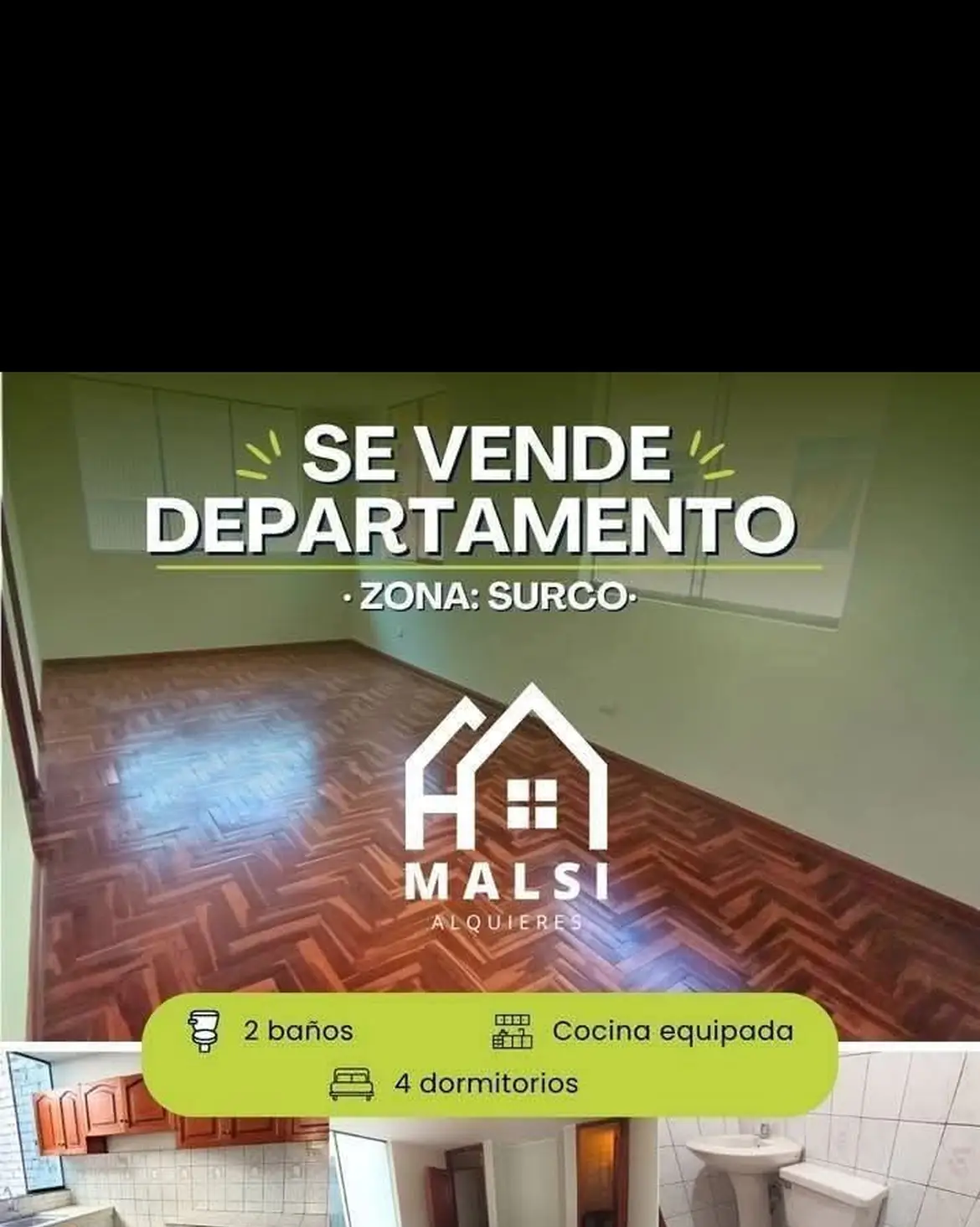 Departamento de 4 habitaciones, Lima · Venta Departamento  en Surco