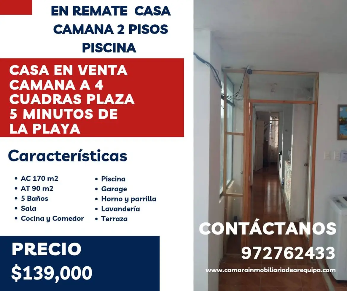 Casa de , Camaná · Venta Casa  en Camaná