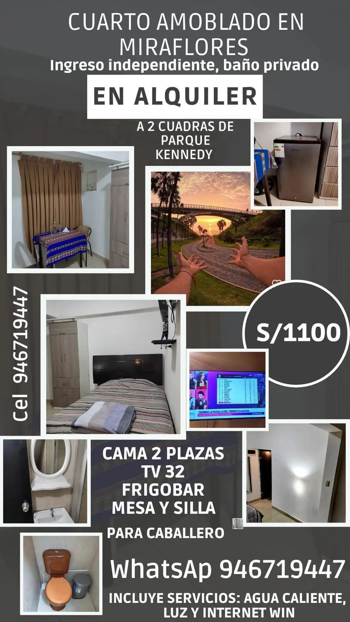 Cuarto de 1 habitaciones, Lima · Alquiler Cuarto  en Miraflores